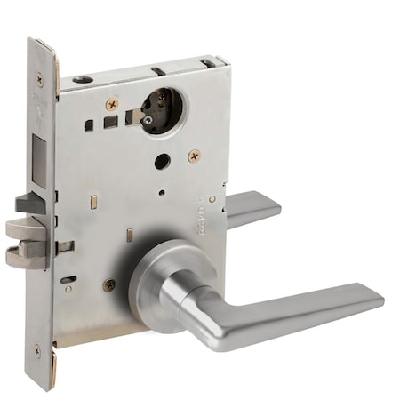 Storeroom Mortise Lock With Deadbolt, 05A Design, Less Cylinder, Satin Stainless Steel